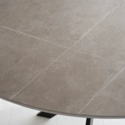 Dimehouse Ronde eettafel Yuna Ø130 cm marmerlook grijs - Stoneware - Grijs