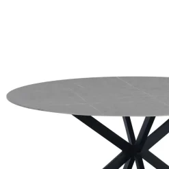 Dimehouse Ronde eettafel Yuna Ø130 cm marmerlook grijs - Stoneware - Grijs