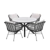 Garden Impressions Ronde 4-persoons tuinset - Edison tafel - 4 Margriet stoelen