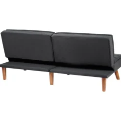 Slaapbanken|Slaapbanken-Beliani RONNE - Slaapbank 3-zits - Zwart - Polyester