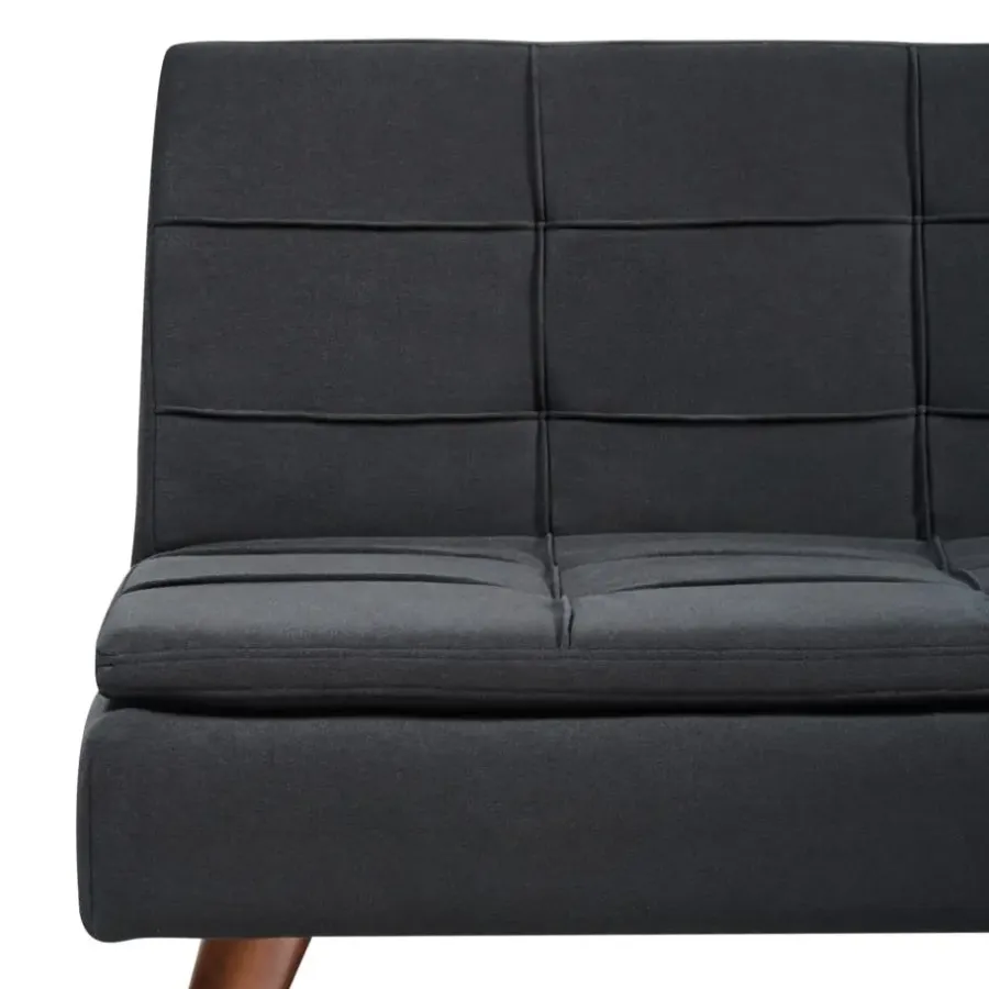 Slaapbanken|Slaapbanken-Beliani RONNE - Slaapbank 3-zits - Zwart - Polyester