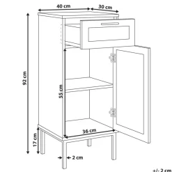Leen Bakker ROSELL - Staande badkamerkast - Lichthout - 40 x 92 cm - Vezelplaat
