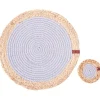 Placemats-Leen Bakker ROSELLA - Set 12 placemats en onderzetters - Grijs/Natuurlijk - Jute