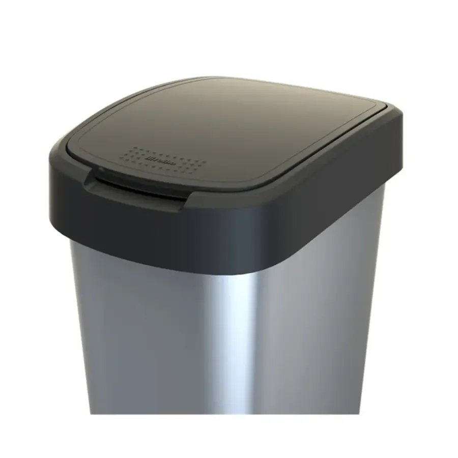 Rotho Afvalbak Twist 39 x 29 x 67 cm 50 l Polypropyleen Zilver