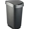 Prullenbakken-Rotho Afvalbak Twist 40 x 30 x 60 cm 50 l Polypropyleen Zilver