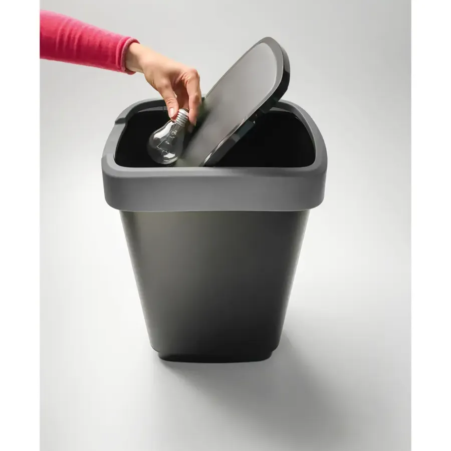 Prullenbakken-Rotho Afvalbak Twist 40 x 30 x 60 cm 50 l Polypropyleen Zilver