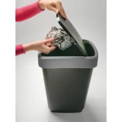 Prullenbakken-Rotho Afvalbak Twist 40 x 30 x 60 cm 50 l Polypropyleen Zilver