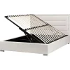 Leen Bakker ROUEN - Bed met opbergruimte - Lichtbeige - 160 x 200 cm - Polyester