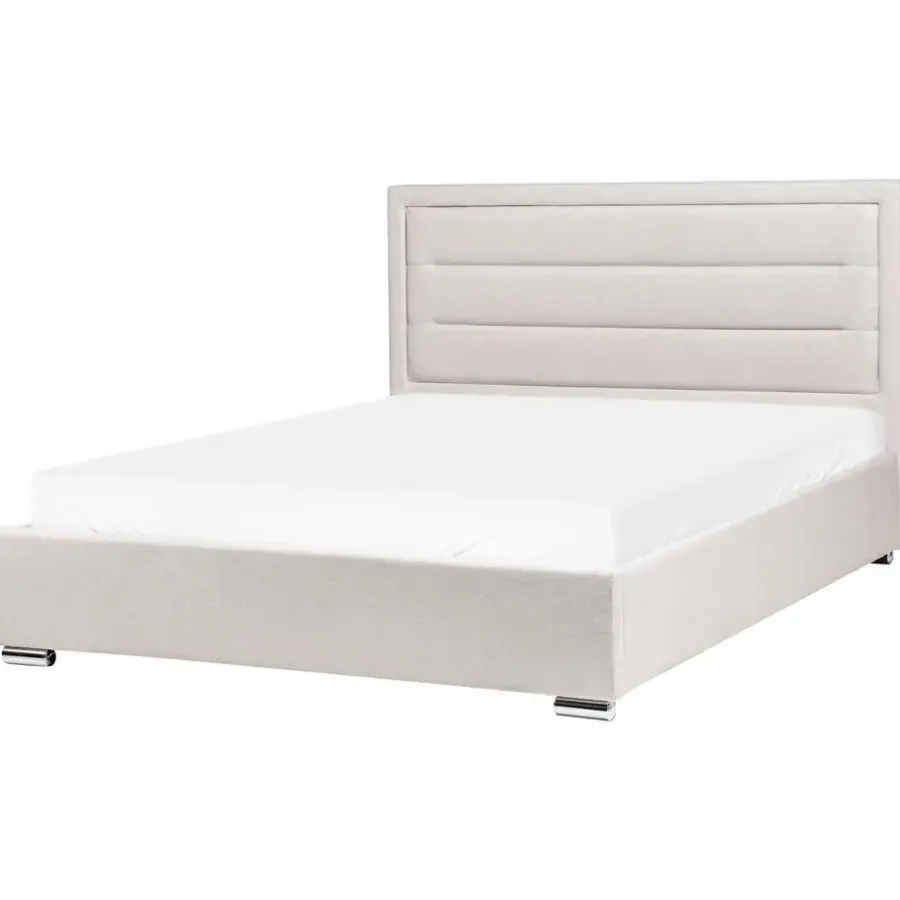 Leen Bakker ROUEN - Bed met opbergruimte - Lichtbeige - 160 x 200 cm - Polyester