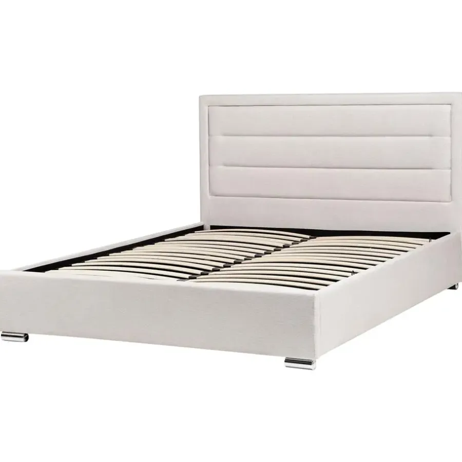 Leen Bakker ROUEN - Bed met opbergruimte - Lichtbeige - 160 x 200 cm - Polyester