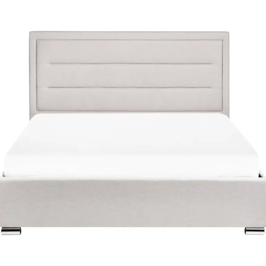 Leen Bakker ROUEN - Bed met opbergruimte - Lichtbeige - 160 x 200 cm - Polyester