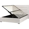 Twijfelaars-Leen Bakker ROUEN - Bed met opbergruimte - Lichtbeige - 140 x 200 cm - Polyester
