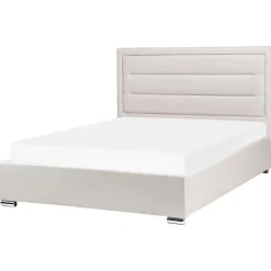 Twijfelaars-Leen Bakker ROUEN - Bed met opbergruimte - Lichtbeige - 140 x 200 cm - Polyester