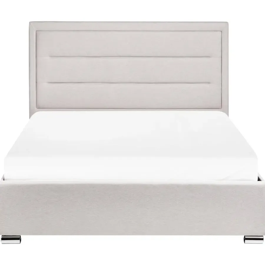 Twijfelaars-Leen Bakker ROUEN - Bed met opbergruimte - Lichtbeige - 140 x 200 cm - Polyester
