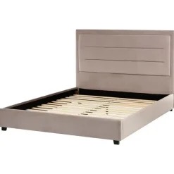 Twijfelaars-Leen Bakker ROUEN - Tweepersoonsbed - Taupe - 140 x 200 cm - Fluweel
