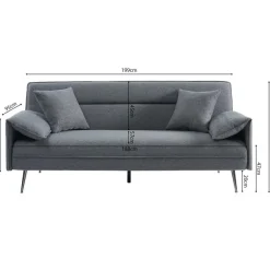 Rousseau Grijs Sivas Slaapbank - Eucalyptus Frame - H-H 95 x B-L 199 x D-P 89 cm