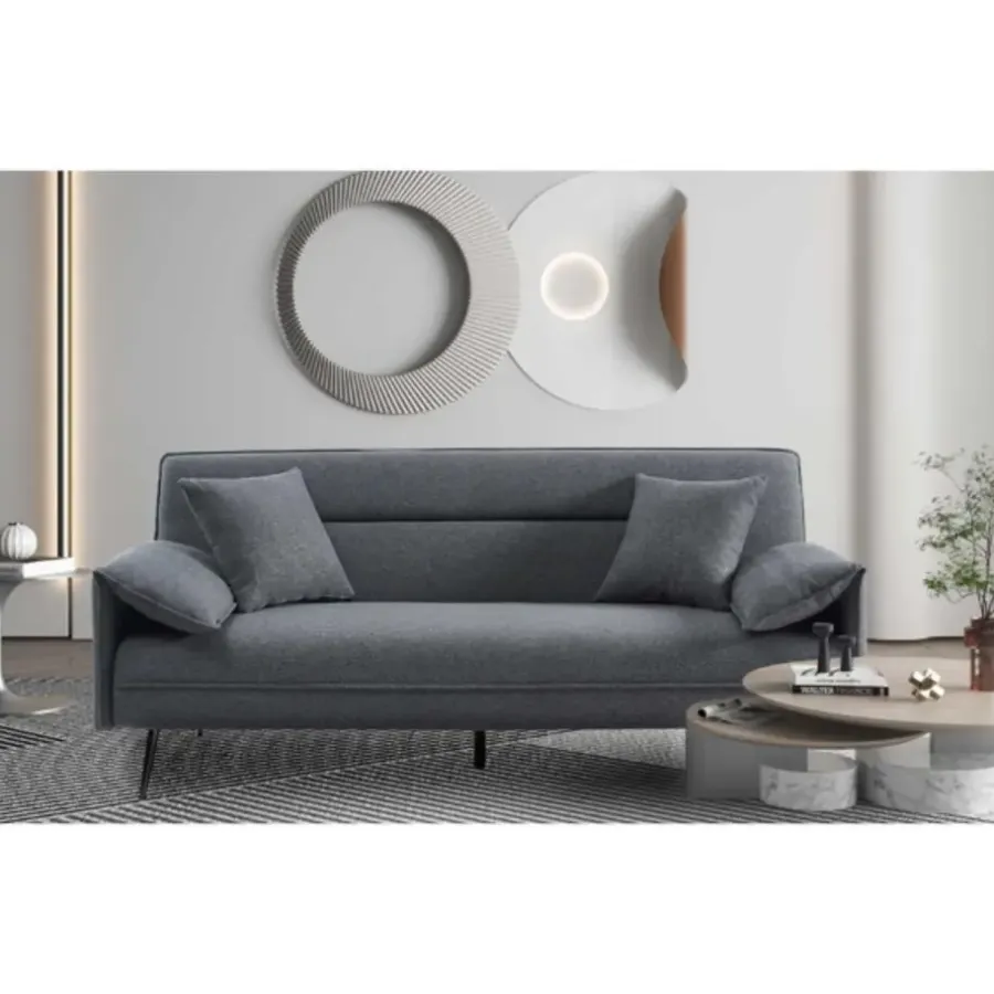 Rousseau Grijs Sivas Slaapbank - Eucalyptus Frame - H-H 95 x B-L 199 x D-P 89 cm