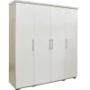 Kledingkasten|Kledingkasten-Rousseau Kledingkast Nikkie - 183x160x52cm - 4 deuren - wit