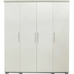 Kledingkasten|Kledingkasten-Rousseau Kledingkast Nikkie - 183x160x52cm - 4 deuren - wit