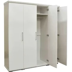 Kledingkasten|Kledingkasten-Rousseau Kledingkast Nikkie - 183x160x52cm - 4 deuren - wit