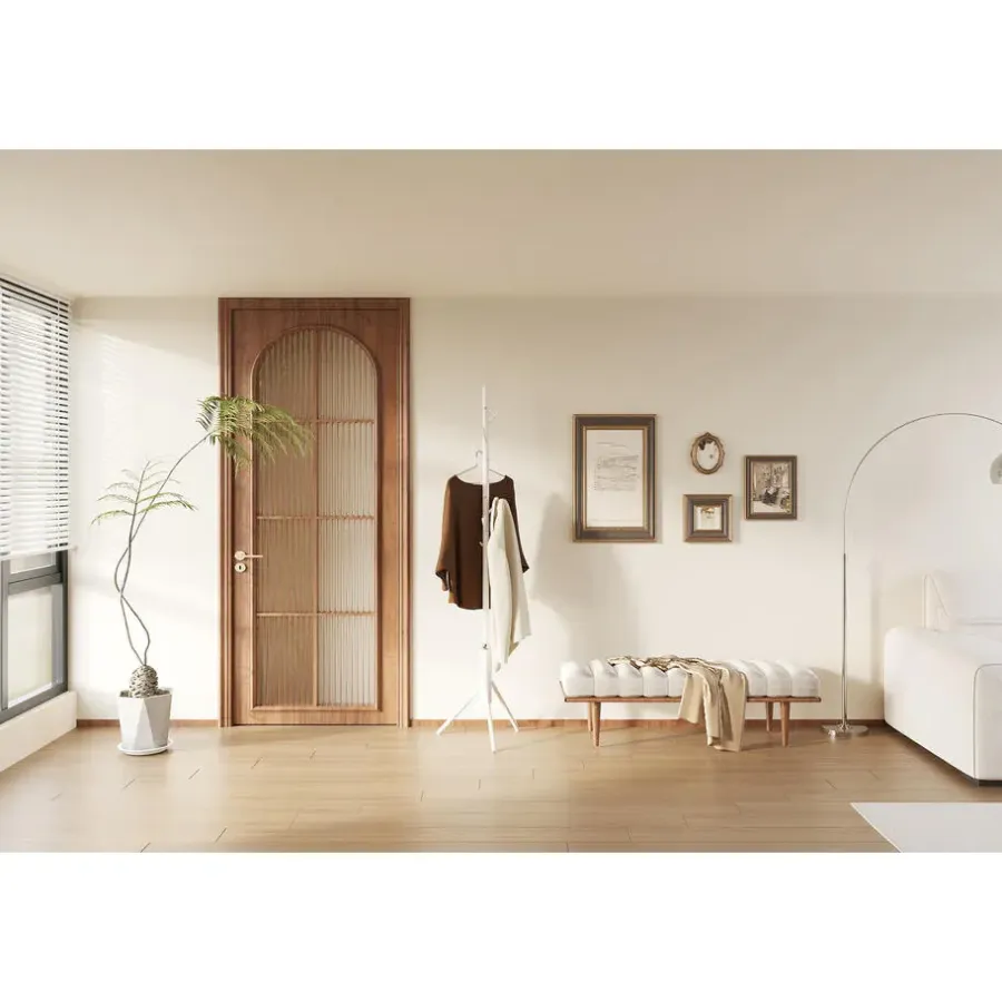Kapstokken-Rousseau Staande kapstok Kassie - Ø48 x 174 cm - Wit / Metaal