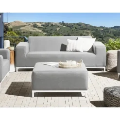 Beliani ROVIGO - Loungebank - Lichtgrijs - Polyester