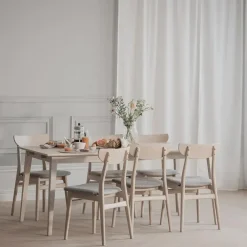 Houten Eettafels-Leen Bakker Rowico Home Filippa Houten Eettafel Verlengbaar 180 cm - Whitewash