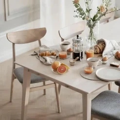 Houten Eettafels-Leen Bakker Rowico Home Filippa Houten Eettafel Verlengbaar 180 cm - Whitewash