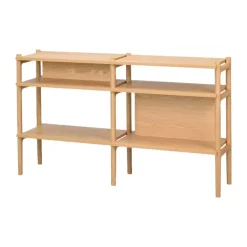 Wandkasten-Leen Bakker Rowico Home Holton Hoge Houten Wandkast - B 140 cm - Naturel