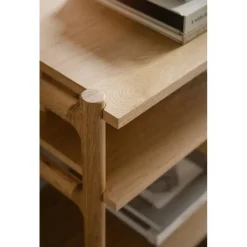 Wandkasten-Leen Bakker Rowico Home Holton Hoge Houten Wandkast - B 140 cm - Naturel