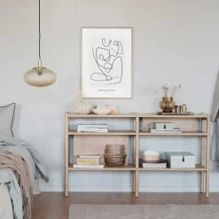 Wandkasten-Leen Bakker Rowico Home Holton Hoge Houten Wandkast - B 140 cm - Naturel