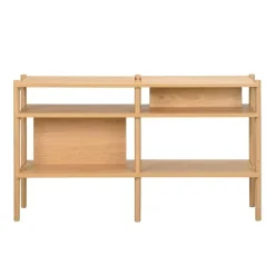 Wandkasten-Leen Bakker Rowico Home Holton Hoge Houten Wandkast - B 140 cm - Naturel