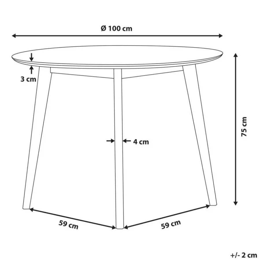 Beliani ROXBY - Eettafel - Wit - 100 x 100 cm - MDF