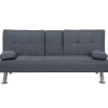 Beliani ROXEN - Slaapbank 3-zits - Donkergrijs - Polyester