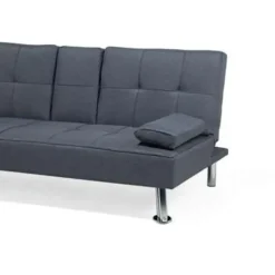 Beliani ROXEN - Slaapbank 3-zits - Donkergrijs - Polyester