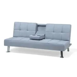 Beliani ROXEN - Slaapbank 3-zits - Grijs - Polyester