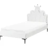 Beliani RUBIAN - Bed met LED - Wit - 90 x 200 cm - Fluweel