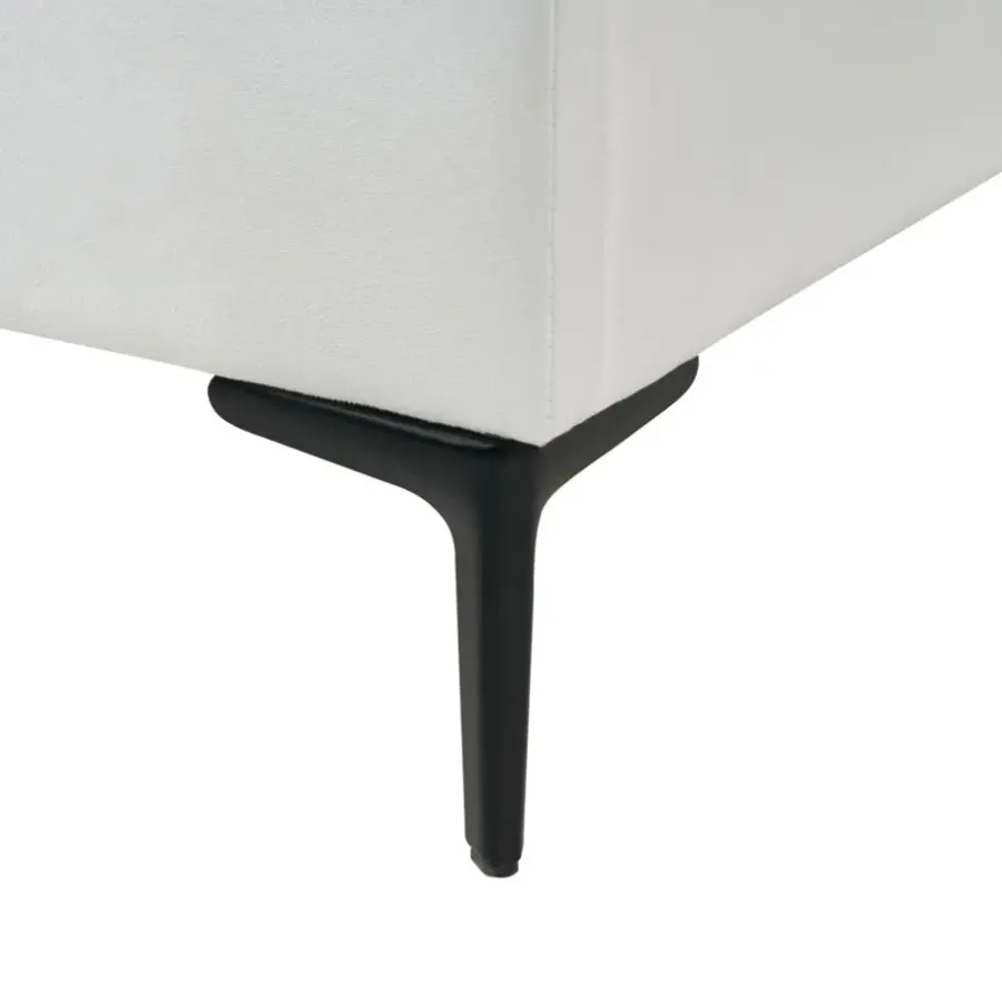 Beliani RUBIAN - Bed met LED - Wit - 90 x 200 cm - Fluweel