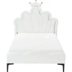 Beliani RUBIAN - Bed met LED - Wit - 90 x 200 cm - Fluweel