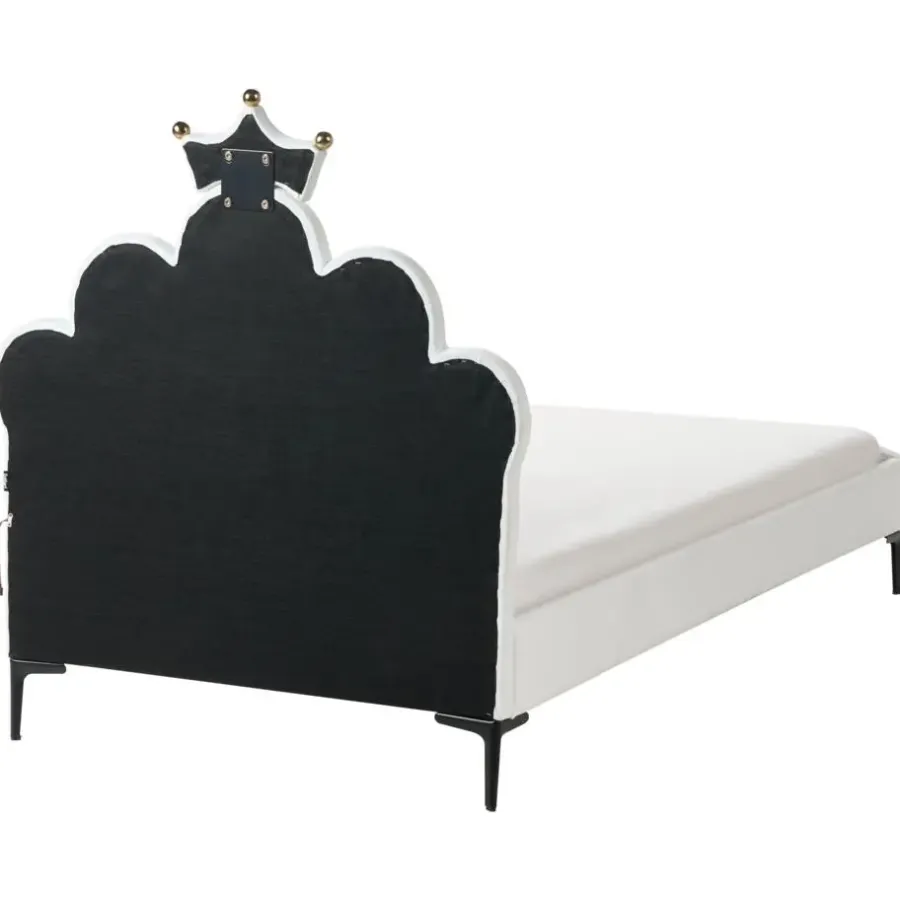 Beliani RUBIAN - Bed met LED - Wit - 90 x 200 cm - Fluweel