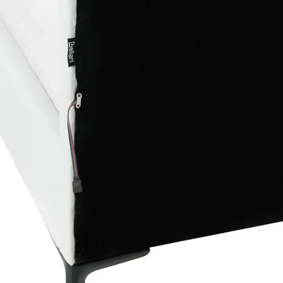 Beliani RUBIAN - Bed met LED - Wit - 90 x 200 cm - Fluweel