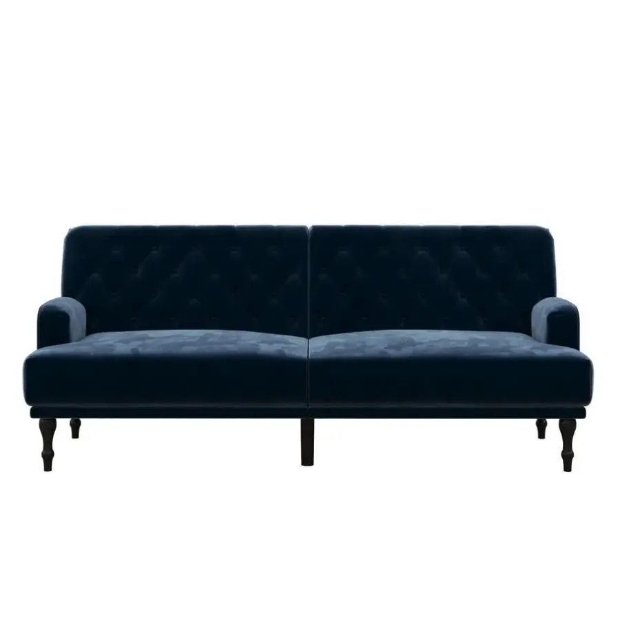 Dorel Home Ruby - 3-zits slaapbank in blauw fluweel