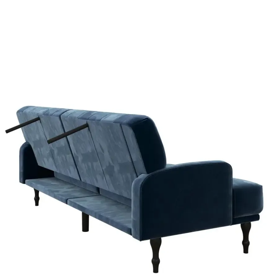 Dorel Home Ruby - 3-zits slaapbank in blauw fluweel