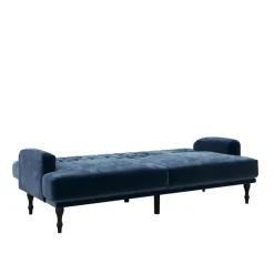 Dorel Home Ruby - 3-zits slaapbank in blauw fluweel