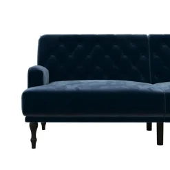 Dorel Home Ruby - 3-zits slaapbank in blauw fluweel