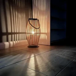 Kandelaars En Windlichten-Leen Bakker Ruhhy Lantaarn Rotan - bamboe - natuurlijke look - H40 cm