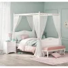 Kinderbedden-Leen Bakker Rustic hemelbed meisjesbed meisjeskamer 200 x 100 cm