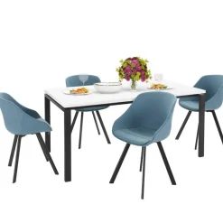 Loft24 Sabine - Eettafel 160x90 cm voor 8 in wit MDF