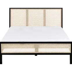 Beliani SALERNAS - Tweepersoonsbed - Zwart - 140 x 200 cm - Dennenhout