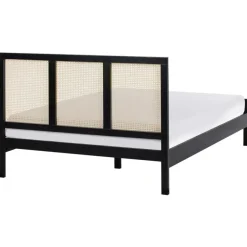 Beliani SALERNAS - Tweepersoonsbed - Zwart - 140 x 200 cm - Dennenhout